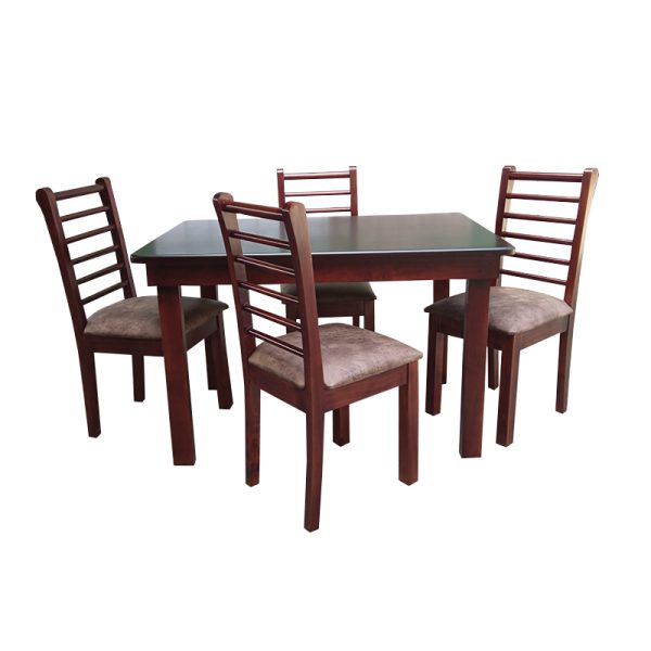 JUEGO COMEDOR ARTESANO CEREZO 4 SILLAS